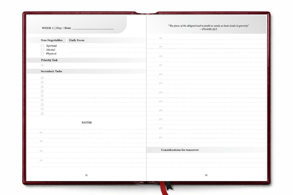 marksman daily plan page